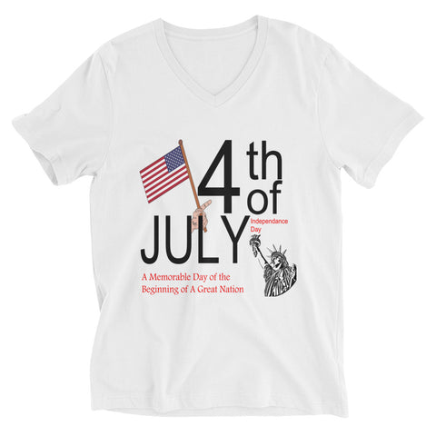 Unisex Short Sleeve V-Neck T-Shirt