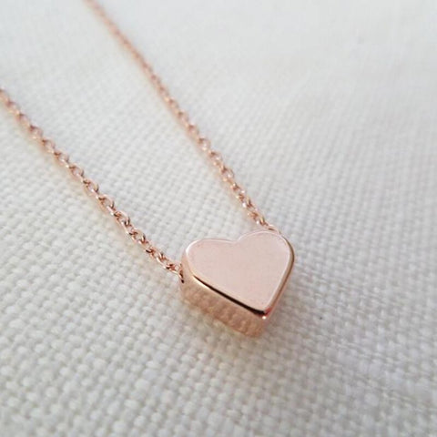 Forever Love Collares Rose Gold Heart Necklace Women Couple Jewelry Choker Stainless Steel Chain Bridesmaid Gifts 2019