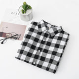 2019 New Brand Women Blouses Long Sleeve Shirts Cotton Red and Black Flannel Plaid Shirt Casual Female Plus Size Blouse Tops