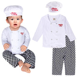 Baby Chef Costume Set Infant Halloween Fancy Dress Outfit Toddler Cosplay Cook Carnival Party Clothes 3PCS