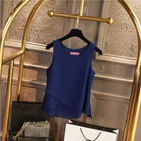 Banerdanni Women Chiffon Blouse 2020 New arrival Summer sleeveless O-Neck Casual Female Blouses Plus Size 6XL Solid color Shirts