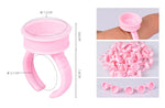 100Pcs Disposable Caps Microblading Pink Ring Tattoo Ink Cup For Tattoo Needle Supplies Accessorie Makeup Tattoo Tools