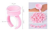 100Pcs Disposable Caps Microblading Pink Ring Tattoo Ink Cup For Tattoo Needle Supplies Accessorie Makeup Tattoo Tools