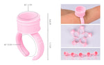 100Pcs Disposable Caps Microblading Pink Ring Tattoo Ink Cup For Tattoo Needle Supplies Accessorie Makeup Tattoo Tools
