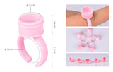 100Pcs Disposable Caps Microblading Pink Ring Tattoo Ink Cup For Tattoo Needle Supplies Accessorie Makeup Tattoo Tools