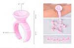 100Pcs Disposable Caps Microblading Pink Ring Tattoo Ink Cup For Tattoo Needle Supplies Accessorie Makeup Tattoo Tools
