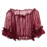 Cute Lolita Blouse Transparent Women Dot Bottoming Tops for JSK Dressing Chiffon Crop Tops Lace Shirt