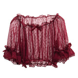 Cute Lolita Blouse Transparent Women Dot Bottoming Tops for JSK Dressing Chiffon Crop Tops Lace Shirt