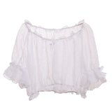 Cute Lolita Blouse Transparent Women Dot Bottoming Tops for JSK Dressing Chiffon Crop Tops Lace Shirt
