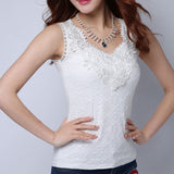 Womens Blouse Shirt Femininas Summer Tops and Blouses Lace Elegant Sleeveless Blusas Crochet Casual Holidays Plus Size Women