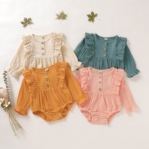 0-18M Baby Girl Romper Spring Newborn Baby Clothes For Girls Long Sleeve Kids Boys Jumpsuit Baby Boys Outfits Clothes Summer