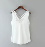 XL XXL XXXL Women Chiffon Shirt 2019 Summer Sexy V Neck Top Girl Casual Mesh Patchwork Blouse Tops Plus Size 6 SIZE