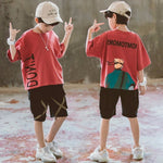 10 12 Years Old Boys' Tracksuit For Baby Boy Summer Clothing Set Cartoon Print Sport Suit Kid T-Shirt + Shorts Children Clothes