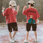 10 12 Years Old Boys' Tracksuit For Baby Boy Summer Clothing Set Cartoon Print Sport Suit Kid T-Shirt + Shorts Children Clothes