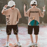 10 12 Years Old Boys' Tracksuit For Baby Boy Summer Clothing Set Cartoon Print Sport Suit Kid T-Shirt + Shorts Children Clothes