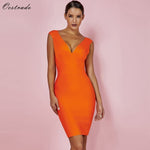 Up to 90%Off Big Sale!!!10th Anniversay Shopping Festival!2020 Summer High Quality Women Sexy Orange Bodycon Bandage Dress