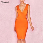 Up to 90%Off Big Sale!!!10th Anniversay Shopping Festival!2020 Summer High Quality Women Sexy Orange Bodycon Bandage Dress