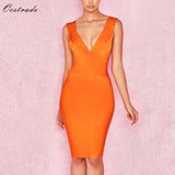 Up to 90%Off Big Sale!!!10th Anniversay Shopping Festival!2020 Summer High Quality Women Sexy Orange Bodycon Bandage Dress