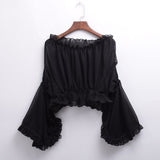 Chiffon Blouse Lolita Sweet Women Off Shoulder Crop Tops Shirt