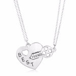 BFF Best Friends Forever Necklaces For Women Cute Rainbow Rhinestone Couple Pendants Love Heart Handmade Jewelry Birthday Gifts