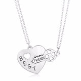 BFF Best Friends Forever Necklaces For Women Cute Rainbow Rhinestone Couple Pendants Love Heart Handmade Jewelry Birthday Gifts