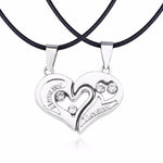 BFF Best Friends Forever Necklaces For Women Cute Rainbow Rhinestone Couple Pendants Love Heart Handmade Jewelry Birthday Gifts