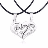 BFF Best Friends Forever Necklaces For Women Cute Rainbow Rhinestone Couple Pendants Love Heart Handmade Jewelry Birthday Gifts