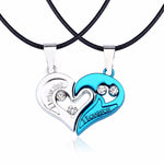 BFF Best Friends Forever Necklaces For Women Cute Rainbow Rhinestone Couple Pendants Love Heart Handmade Jewelry Birthday Gifts