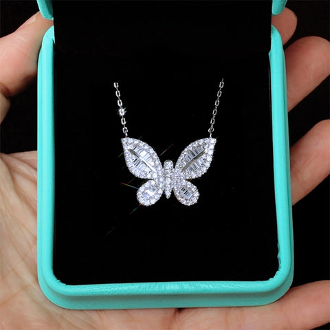Butterfly Pendent Women Necklace Chain