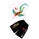 Boys Clothing Sets Children Cartoon phoenix T-shirt Short Sleeve +Pants Set Two Pieces
