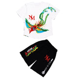 Boys Clothing Sets Children Cartoon phoenix T-shirt Short Sleeve +Pants Set Two Pieces