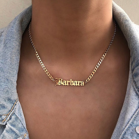 Men Women Personalized Custom Necklaces Stainless Steel Cuban Chain Jewelry