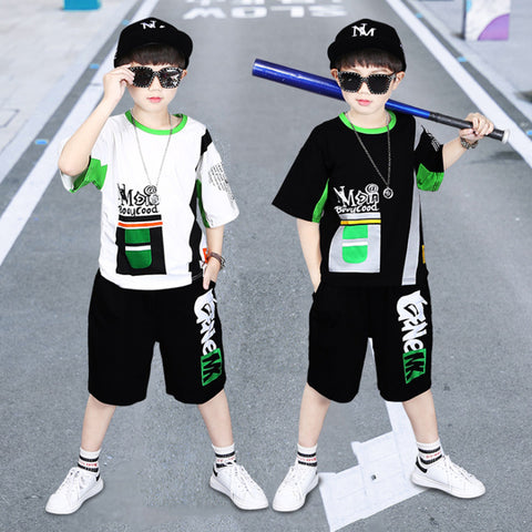 Teenage Children Boys Clothing Set Summer 2020 Letter T Shirt Hawaiian Shorts Teens Kids Boys Clothes For 6 8 10 12 13 14 Year