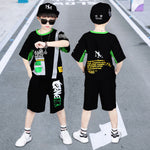 Teenage Children Boys Clothing Set Summer 2020 Letter T Shirt Hawaiian Shorts Teens Kids Boys Clothes For 6 8 10 12 13 14 Year