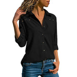 Aachoae Women Tops Blouses 2020 Spring Pure Long Sleeve Blouse Shirt Turn Down Collar Chiffon Blouse Office Shirts Blusas Camisa