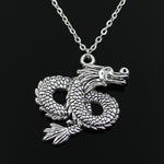 Dragon Pendant Round Cross Chain  Necklace for Men Women