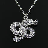 Dragon Pendant Round Cross Chain  Necklace for Men Women