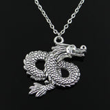 Dragon Pendant Round Cross Chain  Necklace for Men Women