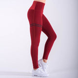 CHRLEISURE Hollow Fitness Pants Women High Waist Seamless Skinny Casual Sweatpants Women Breathable Slim Patchwork Workout Pants