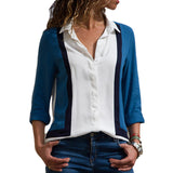 HiloRill Women Blouses 2020 Floral Print Long Sleeve Turn Down Collar Blouse Shirt Striped Tunic Plus Size Blusa Chemisier Femme
