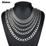 Men's Stainless Steel  Chain Necklace  Silver Color