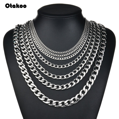 Men's Stainless Steel  Chain Necklace  Silver Color