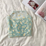 Summer Autumn Women Casual Mesh Pattern Daisy Flower Printed Blouse Tops Girls Mesh Shirts See Through Shirt For Female