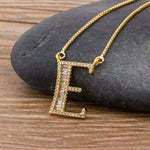 Necklace Gold 26 Letters Charm Pendants  Chain Jewelry For Women Girls