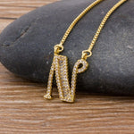Necklace Gold 26 Letters Charm Pendants  Chain Jewelry For Women Girls