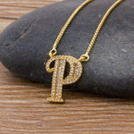 Necklace Gold 26 Letters Charm Pendants  Chain Jewelry For Women Girls
