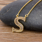 Necklace Gold 26 Letters Charm Pendants  Chain Jewelry For Women Girls