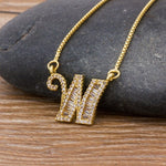 Necklace Gold 26 Letters Charm Pendants  Chain Jewelry For Women Girls