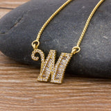 Necklace Gold 26 Letters Charm Pendants  Chain Jewelry For Women Girls