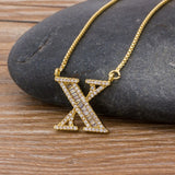 Necklace Gold 26 Letters Charm Pendants  Chain Jewelry For Women Girls